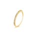 Anel slim reto em zirconias e ouro 18k